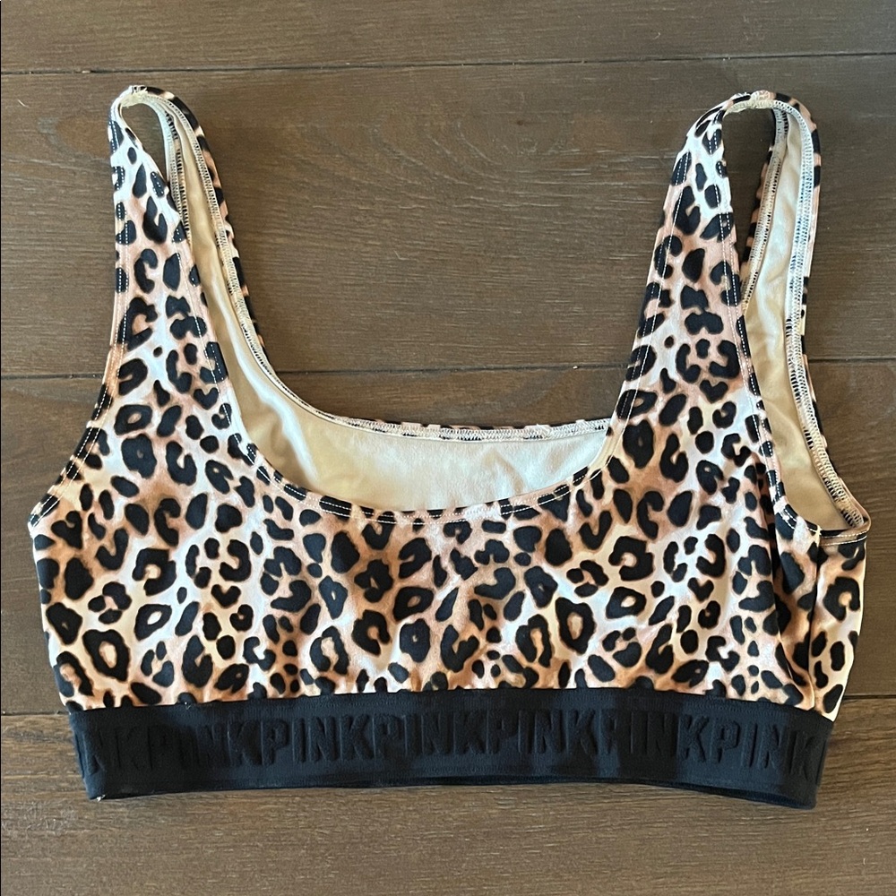 PINK Victoria's Secret Leopard Print Sports Bra